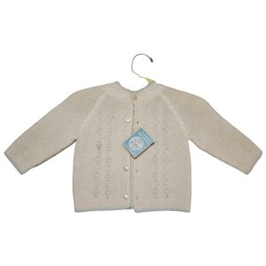 Vintage Knit Baby Cardigan Button down sweater New with original tags and hanger